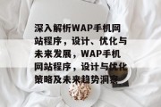 深入解析WAP手机网站程序，设计、优化与未来发展，WAP手机网站程序，设计与优化策略及未来趋势洞察