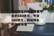 网站排名的恢复需要专业的SEO优化，专业SEO优化，网站排名的快速恢复