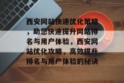 西安网站快速优化策略，助您快速提升网站排名与用户体验，西安网站优化攻略，高效提升排名与用户体验的秘诀