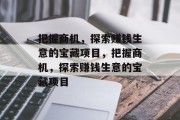 把握商机,探索赚钱生意的宝藏项目,把握商机,探索赚钱生意的宝藏项目 把握商机,探索赚钱生意的宝藏项目,把握商机,探索赚钱生意的宝藏项目