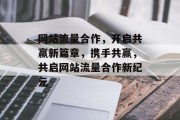 网站流量合作，开启共赢新篇章，携手共赢，共启网站流量合作新纪元