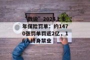 “数说”2024上半年保险罚单：约1470张罚单罚近2亿，16人终身禁业