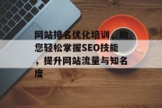 网站排名优化培训，助您轻松掌握SEO技能，提升网站流量与知名度