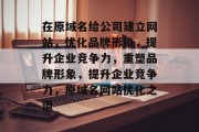 在原域名给公司建立网站，优化品牌形象，提升企业竞争力，重塑品牌形象，提升企业竞争力，原域名网站优化之道
