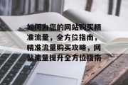 如何为您的网站购买精准流量，全方位指南，精准流量购买攻略，网站流量提升全方位指南