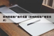 郑州网络推广提升流量（郑州网络推广哪家技术）