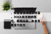 360涉足互联网医疗、教育等领域赚取财富，360入局互联网医疗、教育行业，未来发展潜力巨大