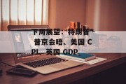 下周展望：特朗普 - 普京会晤、美国 CPI、英国 GDP