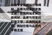云南专业做网站价格揭秘，品质与预算的平衡之道，云南网站定制价格揭秘，品质与预算的权衡之道，云南网站定制，揭秘价格与品质的平衡之道