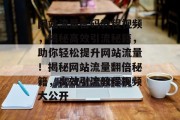 网站流量密码教程视频，揭秘高效引流秘籍，助你轻松提升网站流量！揭秘网站流量翻倍秘籍，高效引流教程视频大公开
