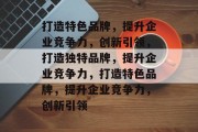 打造特色品牌，提升企业竞争力，创新引领，打造独特品牌，提升企业竞争力，打造特色品牌，提升企业竞争力，创新引领