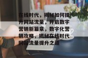 在线时代，揭秘如何提升网站流量，开启数字营销新篇章，数字化营销攻略，揭秘在线时代网站流量提升之道