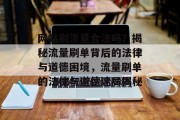 网站刷流量合法吗？揭秘流量刷单背后的法律与道德困境，流量刷单的法律与道德迷局揭秘