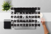 揭秘书签网站流量获取之道，五大策略助你提升访问量，五大秘籍助力秘签网站流量翻倍，揭秘高效流量获取策略