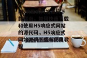 H5响应式网站源码下载指南，如何快速下载和使用H5响应式网站的源代码，H5响应式网站源码下载与使用教程