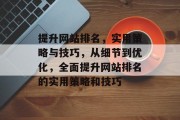 提升网站排名，实用策略与技巧，从细节到优化，全面提升网站排名的实用策略和技巧