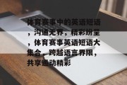 体育赛事中的英语短语，沟通无界，精彩纷呈，体育赛事英语短语大集合，跨越语言界限，共享运动精彩