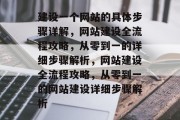建设一个网站的具体步骤详解，网站建设全流程攻略，从零到一的详细步骤解析，网站建设全流程攻略，从零到一的网站建设详细步骤解析