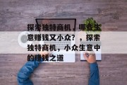 探索独特商机，哪些生意赚钱又小众？，探索独特商机，小众生意中的赚钱之道