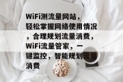 WiFi测流量网站，轻松掌握网络使用情况，合理规划流量消费，WiFi流量管家，一键监控，智能规划流量消费
