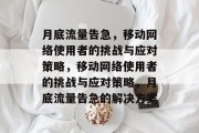月底流量告急，移动网络使用者的挑战与应对策略，移动网络使用者的挑战与应对策略，月底流量告急的解决方案
