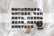 揭秘代运营网站建设，如何打造高效、专业的网络平台，代运营网站建设攻略，构建高效专业网络平台之道
