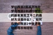 梦幻西游2新手怎样在梦幻西游2中进行赚钱的副本来处之不二的最好方法是什么？，如何在梦幻西游2中快速赚取游戏币和经验
