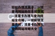轻松办理流量卡，一键查询网站助你无忧使用—流量卡办理与查询网站全攻略，一键解锁流量无忧，流量卡办理与查询网站攻略大全