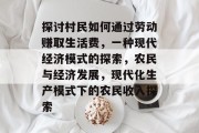 探讨村民如何通过劳动赚取生活费,一种现代经济模式的探索,农民与经济发展,现代化生产模式下的农民收入探索 探讨村民如何通过劳动赚取生活费,一种现代经济模式的探索,农民与经济发展,现代化生产模式下的农民收入探索