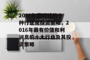 2016年最赚钱的十种行业及投资策略,2016年最有价值和利润高的十大行业及其投资策略 2016年最赚钱的十种行业及投资策略,2016年最有价值和利润高的十大行业及其投资策略