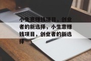 小生意赚钱项目，创业者的新选择，小生意赚钱项目，创业者的新选择