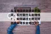 从土地流转到创业的春天,农村做什么能赚钱?,如何通过土地流转创业实现农业现代化?