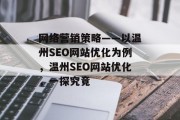 网络营销策略——以温州SEO网站优化为例，温州SEO网站优化，一探究竟