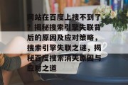 网站在百度上搜不到了？揭秘搜索引擎失联背后的原因及应对策略，搜索引擎失联之谜，揭秘百度搜索消失原因与应对之道