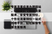 专属流量应用办理网站，轻松获取个性化流量服务，享受专属特权，个性化流量特权一站式办理平台，轻松解锁专属流量服务