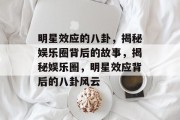 明星效应的八卦，揭秘娱乐圈背后的故事，揭秘娱乐圈，明星效应背后的八卦风云