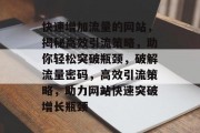 快速增加流量的网站，揭秘高效引流策略，助你轻松突破瓶颈，破解流量密码，高效引流策略，助力网站快速突破增长瓶颈