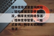 桂林宽带流量查询网站，轻松掌握宽带使用情况，畅享无忧网络生活，桂林宽带管家，一站式查询，畅享无忧网络生活