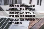 揭秘谷歌查询网站流量的神器，五大高效网站流量查询工具推荐，谷歌查询网站流量神器揭秘，五大高效率流量查询工具推荐