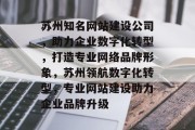 苏州知名网站建设公司，助力企业数字化转型，打造专业网络品牌形象，苏州领航数字化转型，专业网站建设助力企业品牌升级