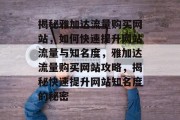 揭秘雅加达流量购买网站，如何快速提升网站流量与知名度，雅加达流量购买网站攻略，揭秘快速提升网站知名度的秘密