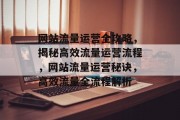 网站流量运营全攻略，揭秘高效流量运营流程，网站流量运营秘诀，高效流量全流程解析