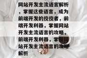 网站开发主流语言解析，掌握这些语言，成为前端开发的佼佼者，前端开发利器，掌握网站开发主流语言的攻略，前端开发利器，掌握网站开发主流语言的攻略解析