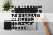 军工电子行业董秘薪酬观察：七一二业绩大幅下滑 董秘马海永年薪111.80万元逆势暴涨49.87% 首次突破百万