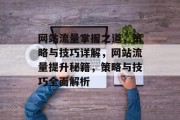 网站流量掌握之道，策略与技巧详解，网站流量提升秘籍，策略与技巧全面解析