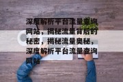 深度解析平台流量查询网站，揭秘流量背后的秘密，揭秘流量奥秘，深度解析平台流量查询网站