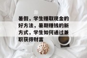 暑假，学生赚取现金的好方法，暑期赚钱的新方式，学生如何通过兼职获得财富