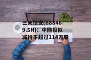 三未信安(688489.SH)：中网投拟减持不超过114万股