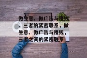 做生意、做广告与赚钱,三者的紧密联系,做生意、做广告与赚钱,三者之间的紧密联系 做生意、做广告与赚钱,三者的紧密联系,做生意、做广告与赚钱,三者之间的紧密联系