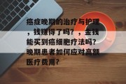 癌症晚期的治疗与护理,钱赚得了吗?,金钱能买到癌细胞疗法吗?晚期患者如何应对高额医疗费用? 癌症晚期的治疗与护理,钱赚得了吗?,金钱能买到癌细胞疗法吗?晚期患者如何应对高额医疗费用?